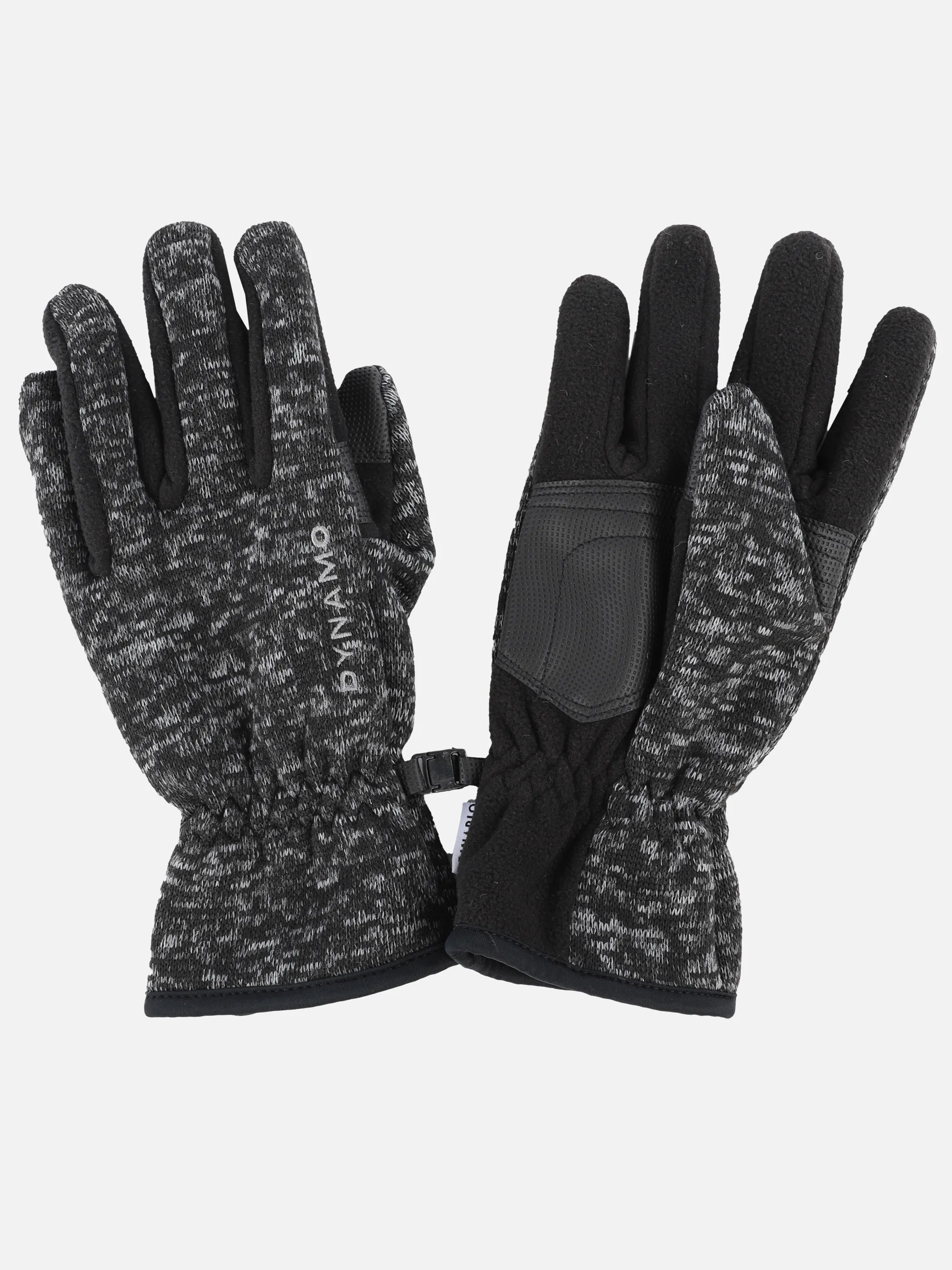 Grinario Sports He-Handschuhe Fleece mit Kunstleder, mel. Schwarz 916808 BLACK 2